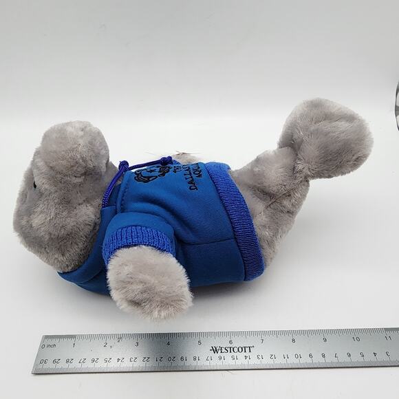 Petting Zoo Manatee Plush 10" Dallas World Aquarium Gray Fur Blue Hoodie Stuffed - Picture 11 of 11